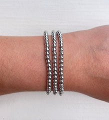 Metallic Stackables - Silber 4mm 