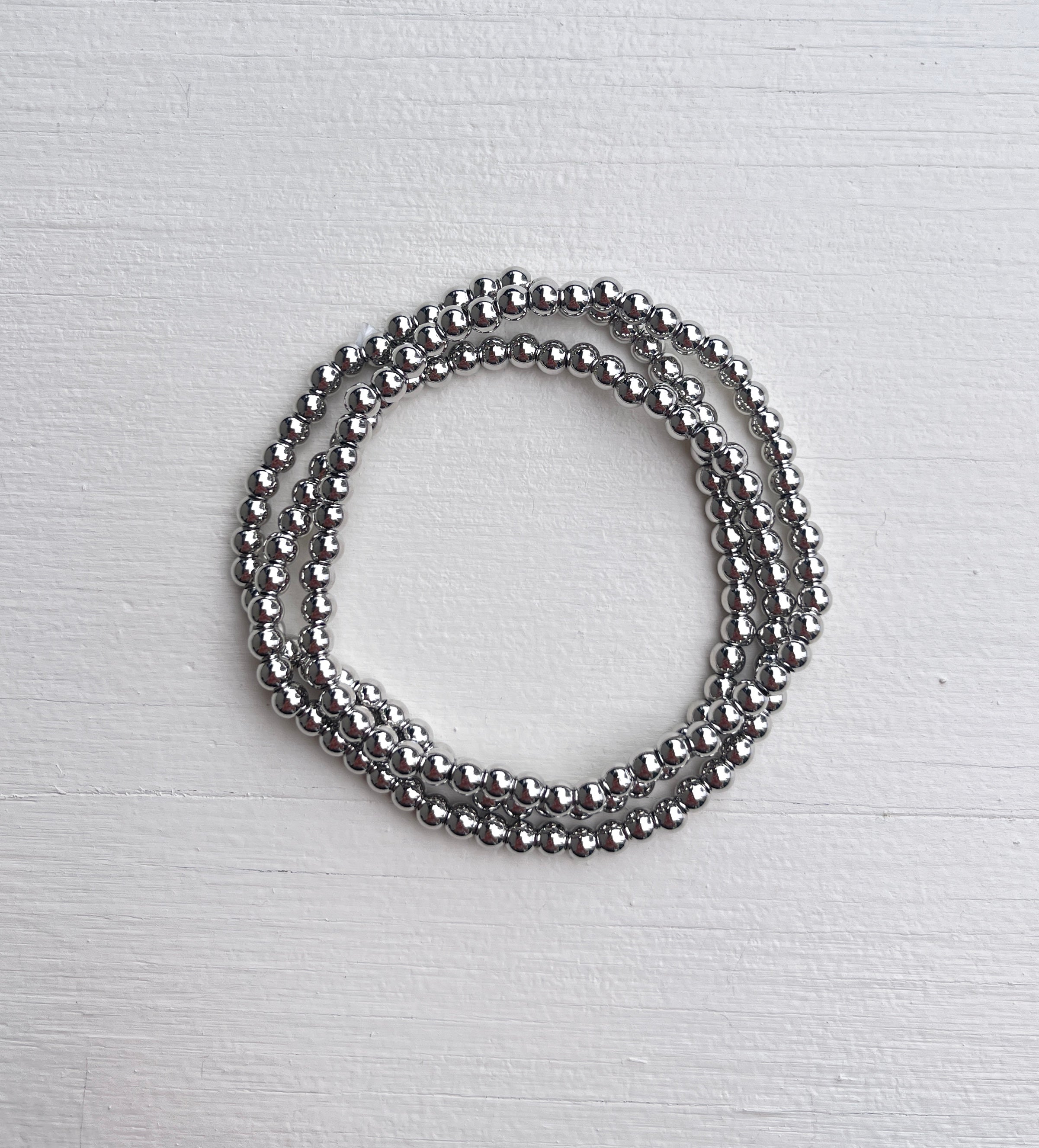 Metallic Stackables - Silver 4mm