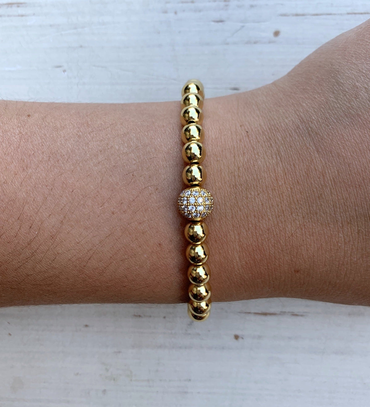 Metallic Stackables - Pavé-Fassung Gold 6mm