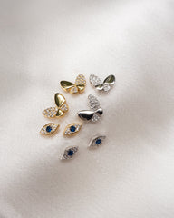 Pendientes de oro con forma de ojo malvado