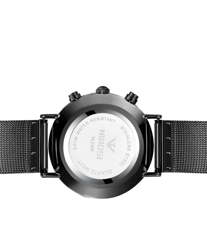 Men's Fashion Minimalist Wrist Watch with Stainless Steel Mesh Band
