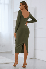 Adrian Sweetheart Long Sleeve Bandage Dress