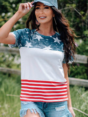 American Flag Print T-shirt