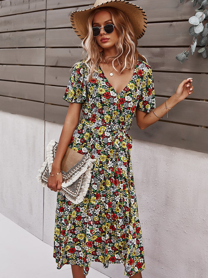 Small floral craft long dress