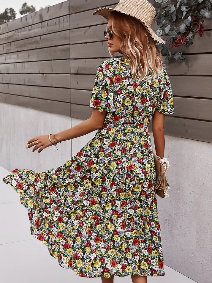 Small floral craft long dress