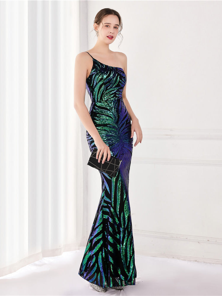 Sequin celebrity party evening dress