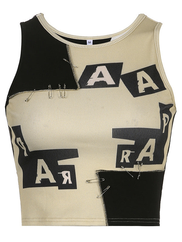 Letter Print Sports Vest