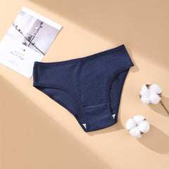 4Pack Solid Color Low Waist Breathable Underwear