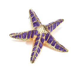 Pendientes de estrella de mar en morado