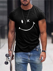 Kurzarm-T-Shirt mit Smiley-Print 