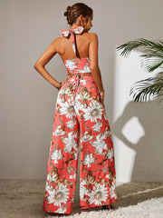 Printed Suspenders Two-piece Set