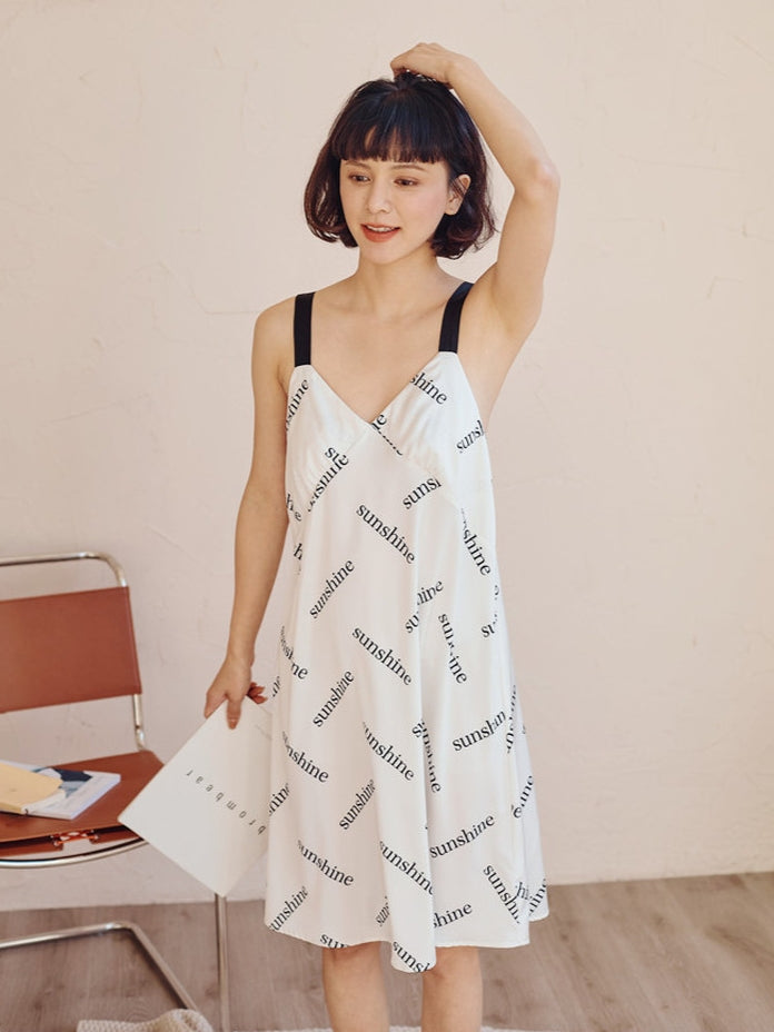 Letter Sleeveless Home Nightdress