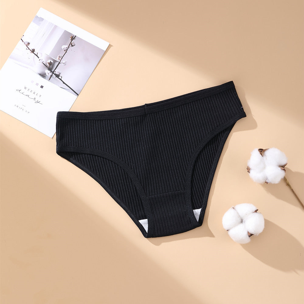 4Pack Solid Color Low Waist Breathable Underwear