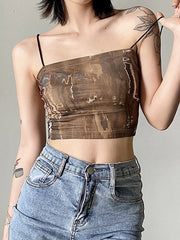 Solid Color Slim Fit Street Fashion Backless Camisole