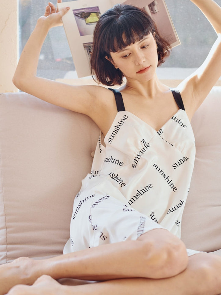 Letter Sleeveless Home Nightdress