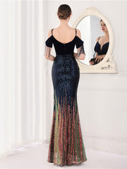 elegant suspender evening dress