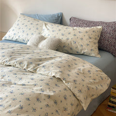 Juego de cama floral - Azul