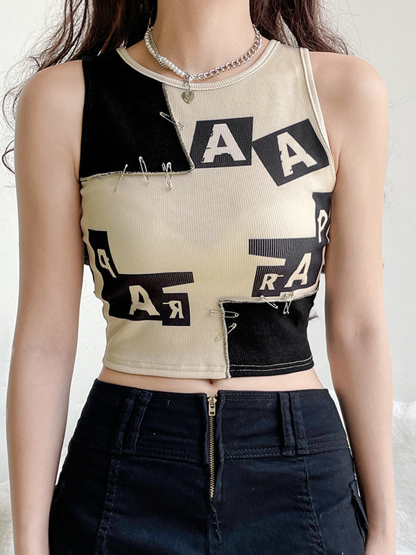 Letter Print Sports Vest