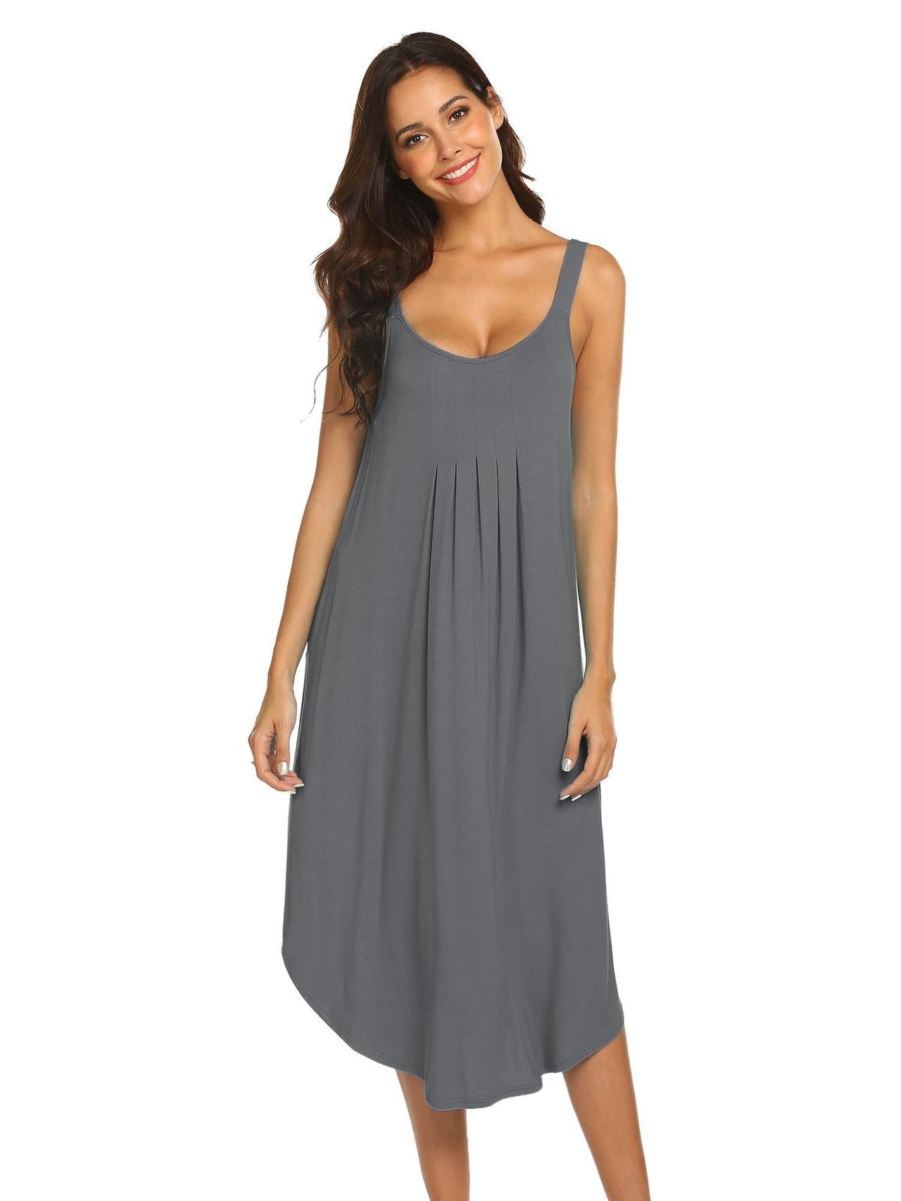 Solid Color Halter Home Nightdress