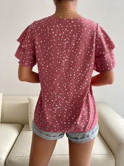 Camiseta informal holgada con estampado de lunares 