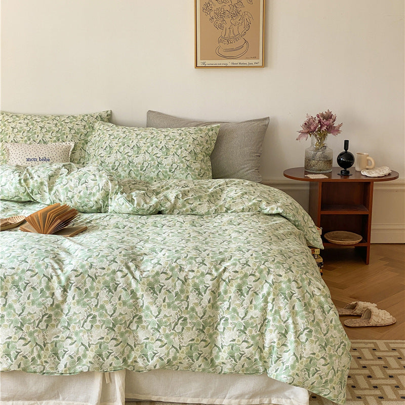 Juego de cama floral - Azul