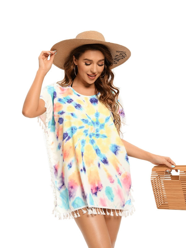 Tie-dye Printing Cover Up Skirt