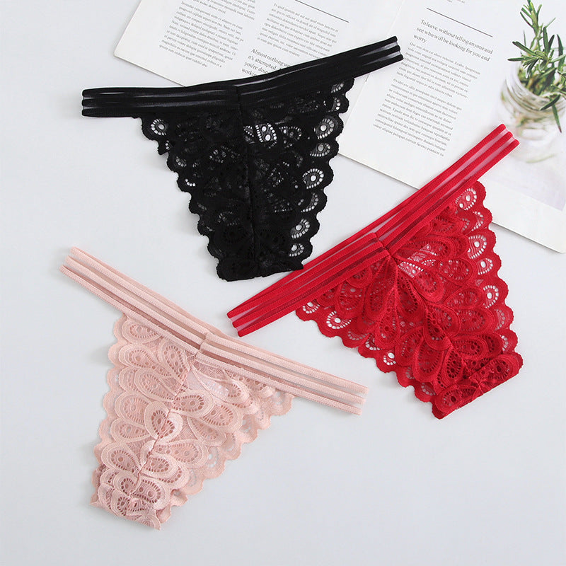 4pack Floral Lace Thong Set