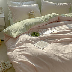 Duo Bedding Set - Pink + Green