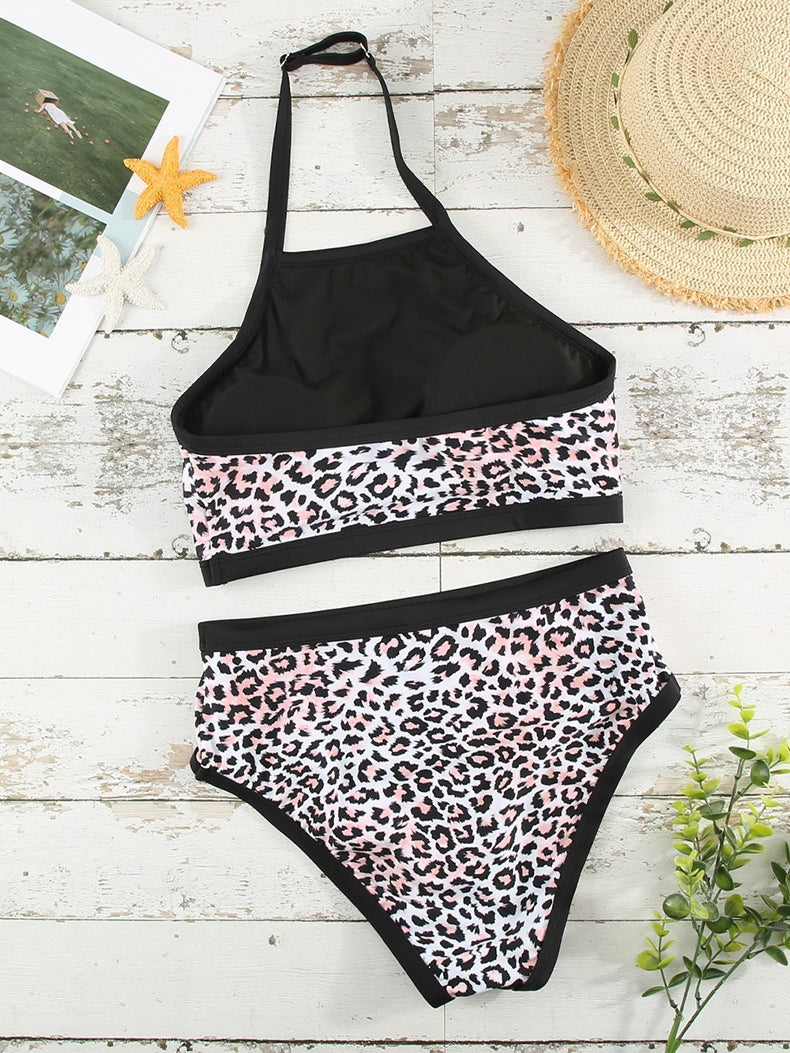 High-waisted Neckline Bikini Swimsuit