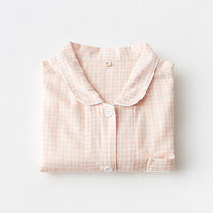 Gingham Long-Sleeve Pajama Set (3 Colors)