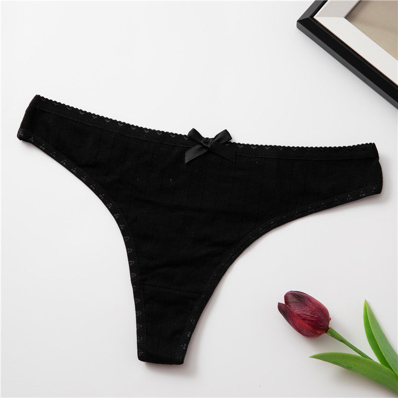 5pack Rib Bow Decor Panty Set