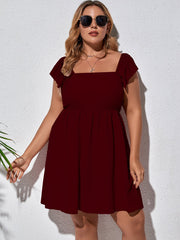 One Word Neck Short Sleeve Temperament Dress