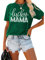 Camiseta con estampado de la suerte de MAMA 