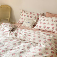 Juego de cama floral - Rosa