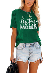 Camiseta con estampado de la suerte de MAMA 