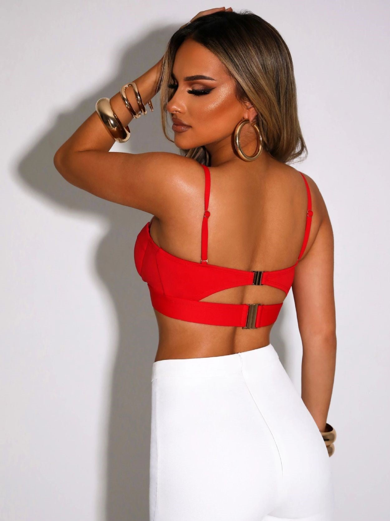 Underwire Cutout Open Back Camisole Tank Top