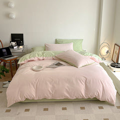 Duo Bedding Set - Pink + Green