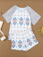 Printed Top & Shorts Home Suit