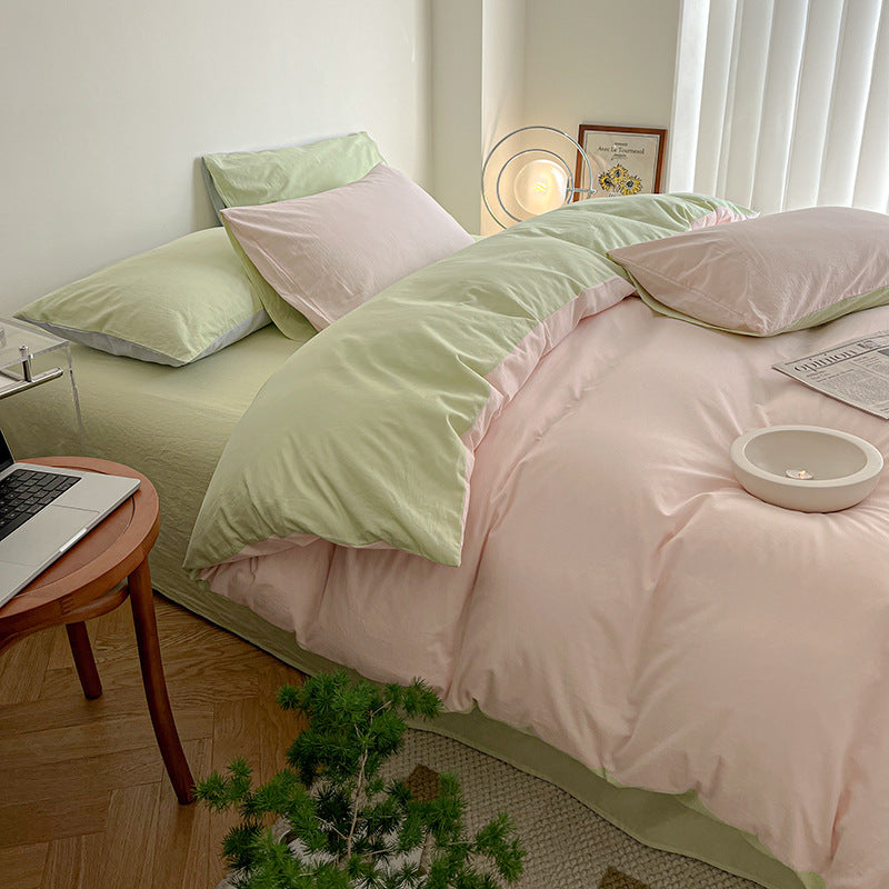 Duo Bedding Set - Pink + Green