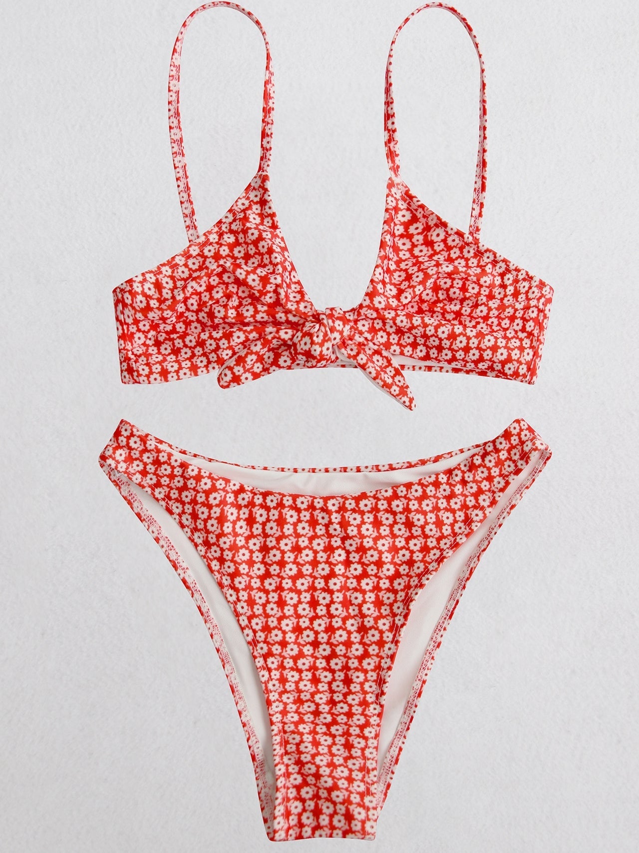 Printed Strappy Bikini Swimsuit
