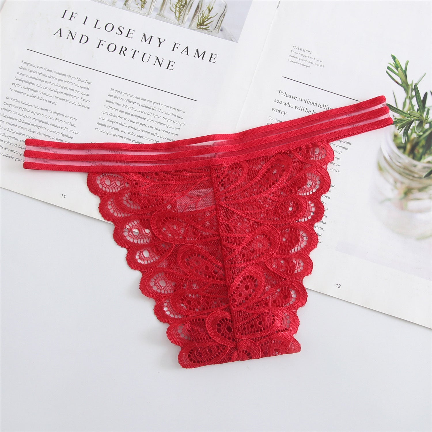 4pack Floral Lace Thong Set