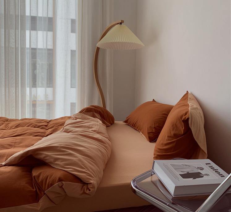 Duo Duvet Cover - Burnt Orange + Peach