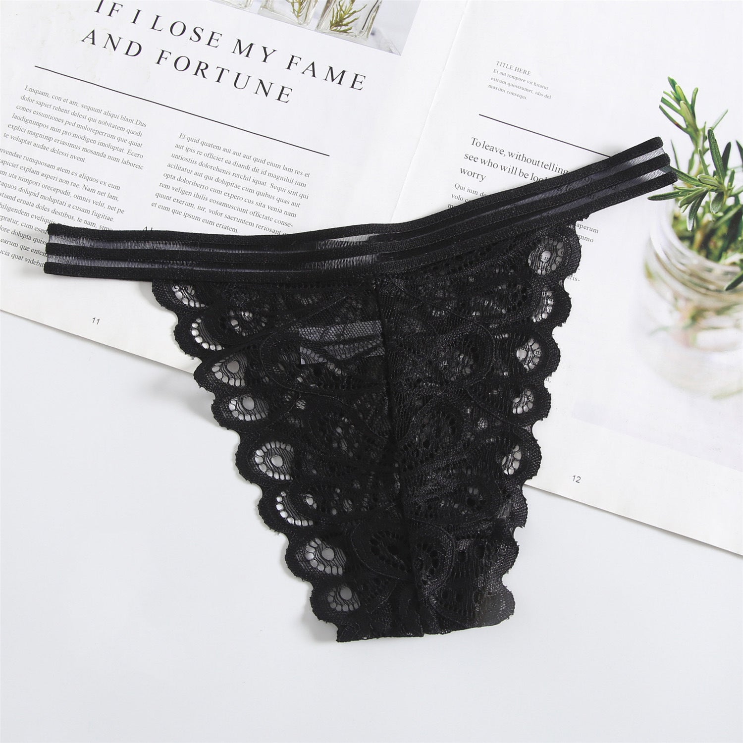 4pack Floral Lace Thong Set