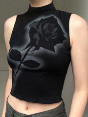 Black Rose Basic Turtleneck Bottoming Sleeveless Top