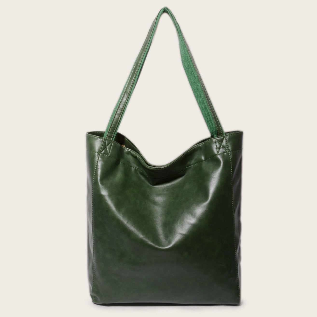 Women's soft leather  with pocket retro oil wax leather large capacity  tote bag