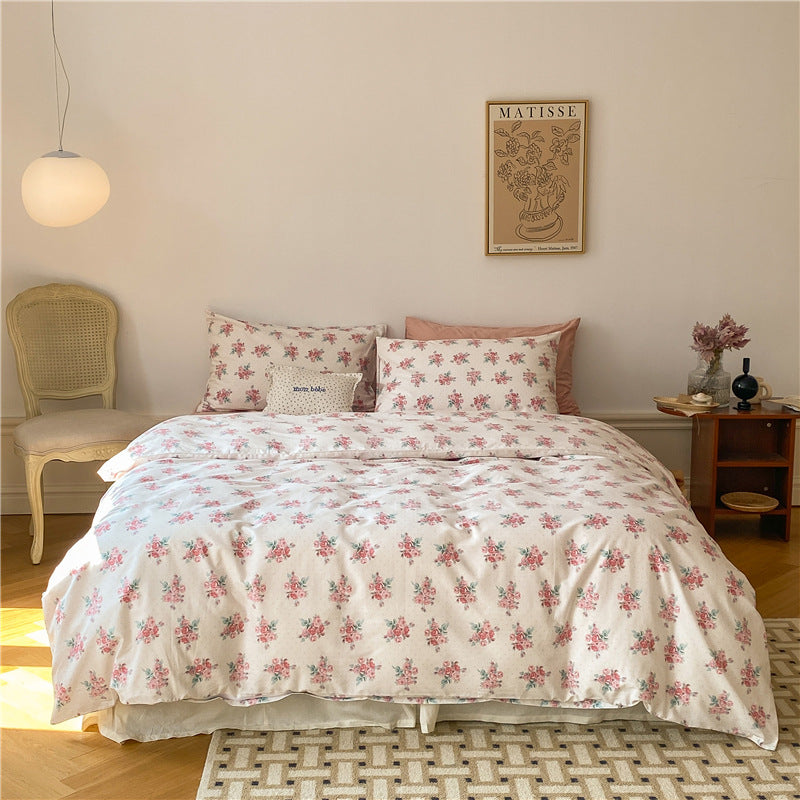 Juego de cama floral - Rosa