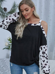 Top con hombros descubiertos y estampado de leopardo 