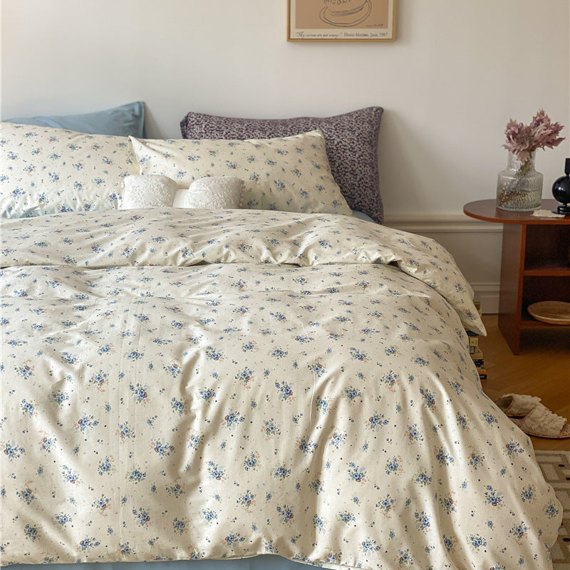 Juego de cama floral - Azul