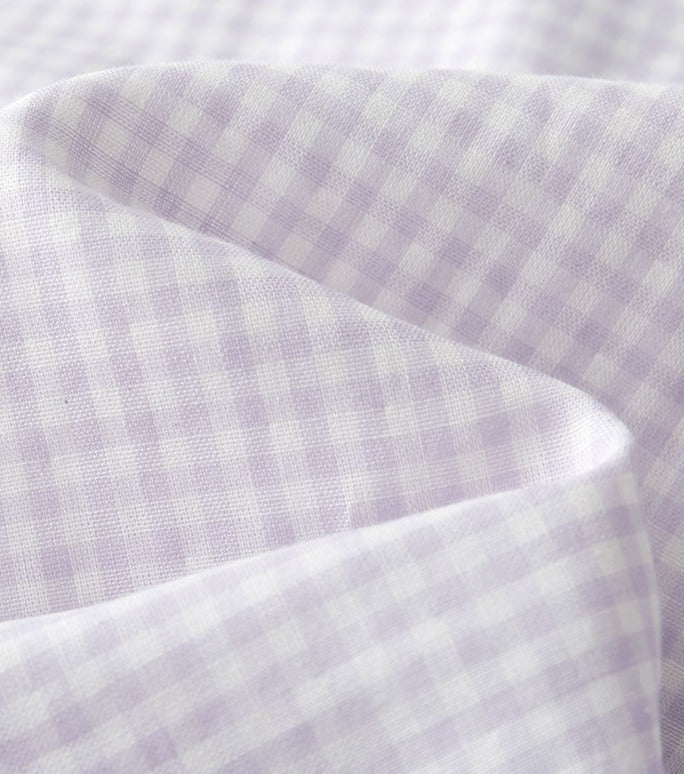 Gingham Short-Sleeve & Shorts Pajama Set - Purple