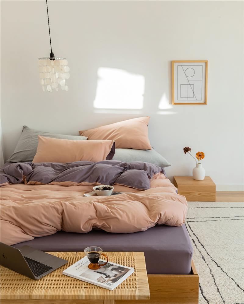 Duo Duvet Cover - Burnt Orange + Peach